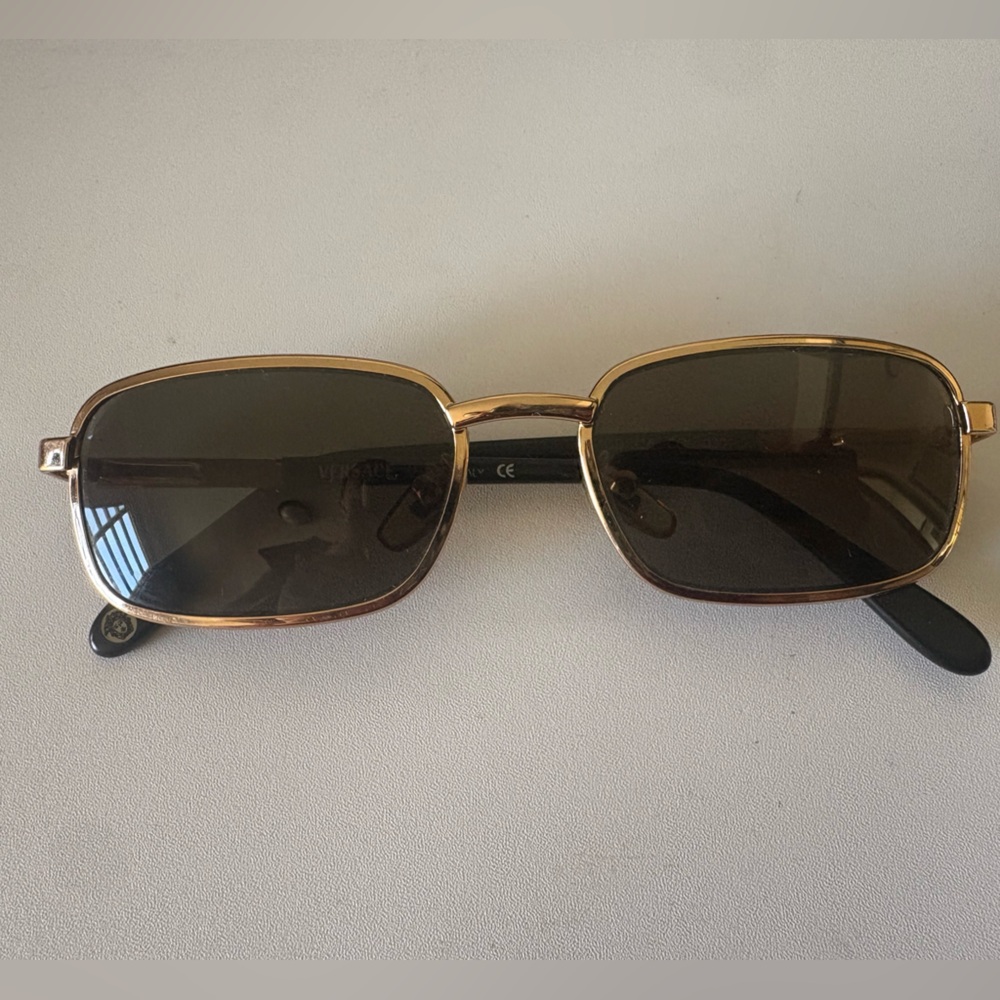 Versace Sunglasses with Black Frame and Gold Detailing